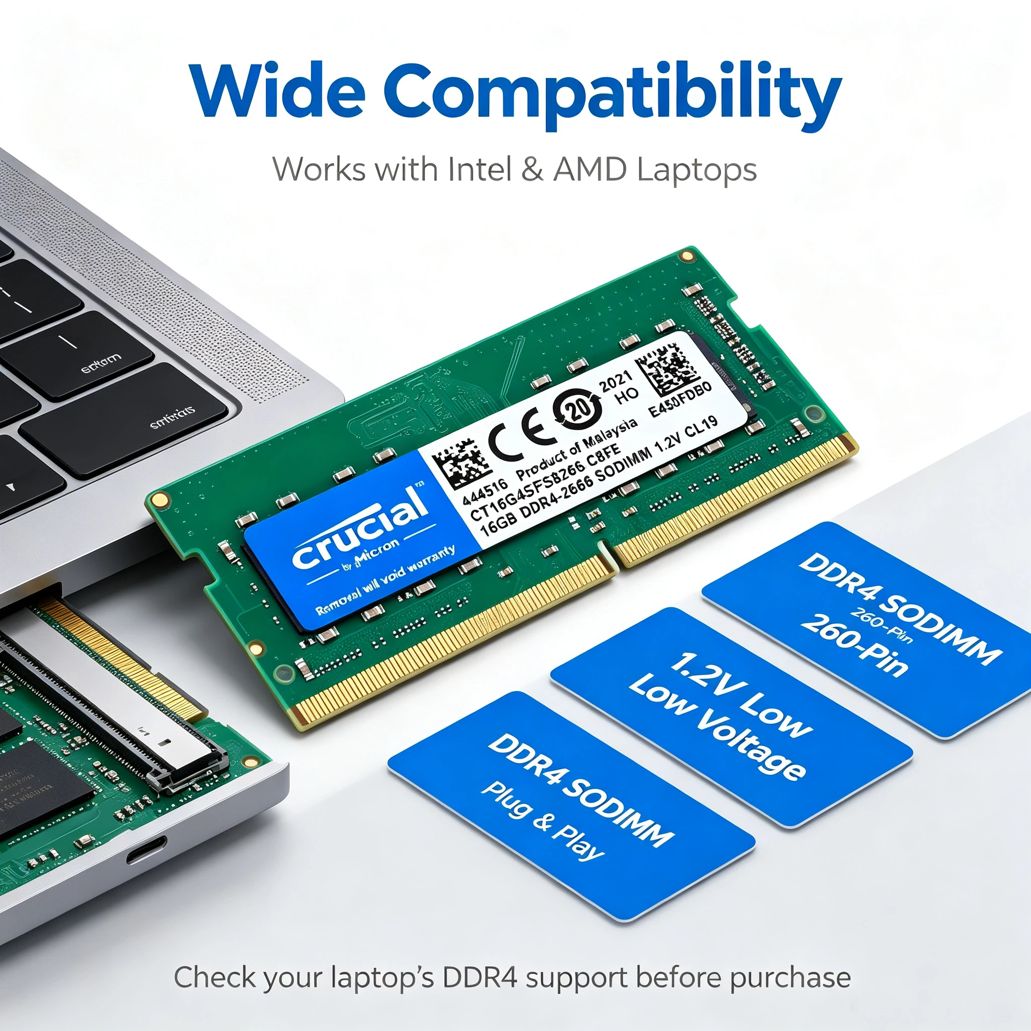 크루셜 DDR4 노트북 RAM SODIMM, 4GB,  - Ddr4 Desktop Ram 리뷰 및 가격