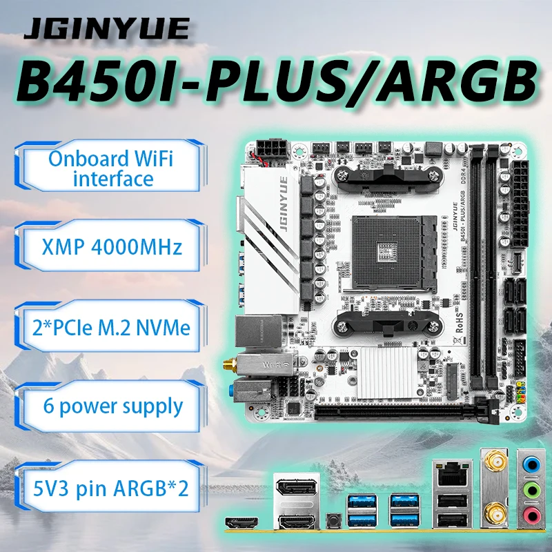 JGINYUE B450 ITX 마더보드 세트 AMD R - Ddr4 3200Mhz 리뷰 및 가격